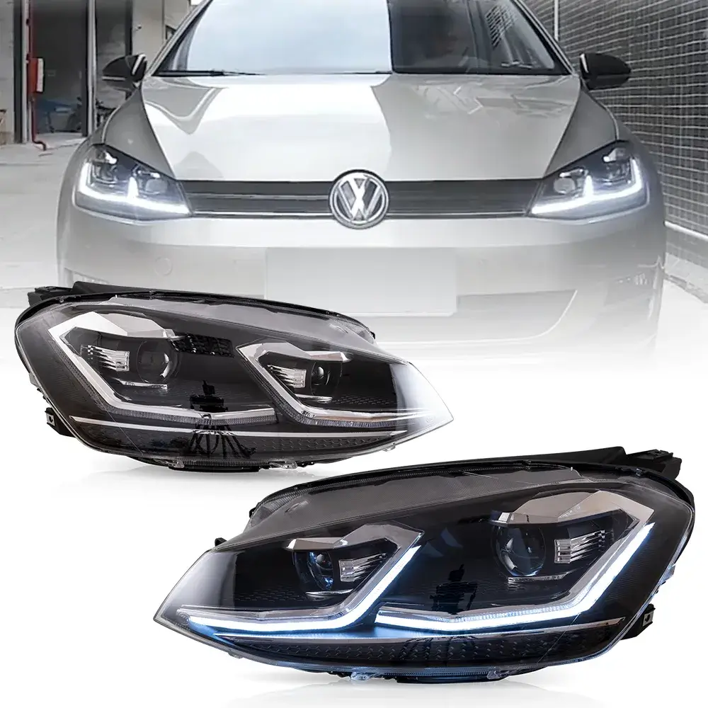 VLAND UK Full LED Headlights For Volkswagen 2015-2017 Golf MK7 Halogen Models (Europe is 2013-2016) with E-Mark