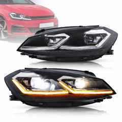 VLAND Headlights For 2018-2021 Golf MK7.5 Halogen Models with E-Mark