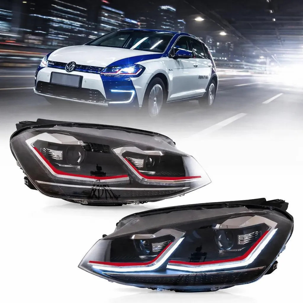 VLAND Headlights For 2018-2021 Golf MK7.5 Halogen Models with E-Mark