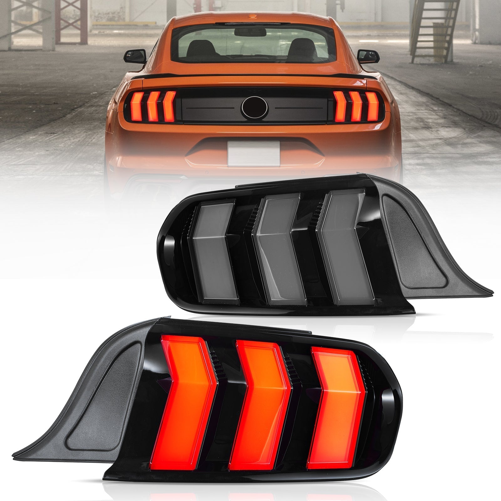 VLAND UK 2015-2023 Ford Mustang S550 with 5 Modes turn signal LED Taillights