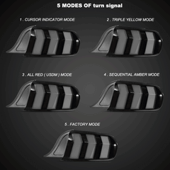 VLAND UK 2015-2023 Ford Mustang S550 with 5 Modes turn signal LED Taillights