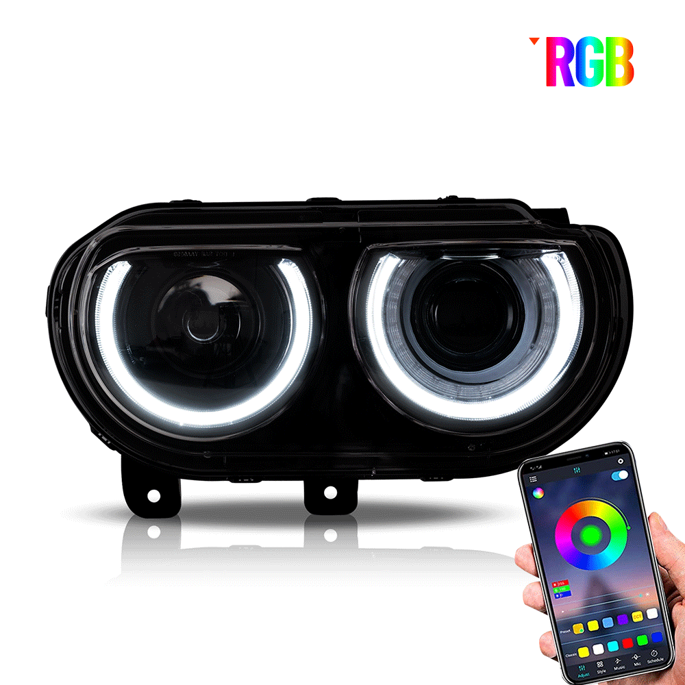 VLAND UK LED Headlights RGB Style Dodge Challenger 2008-2014