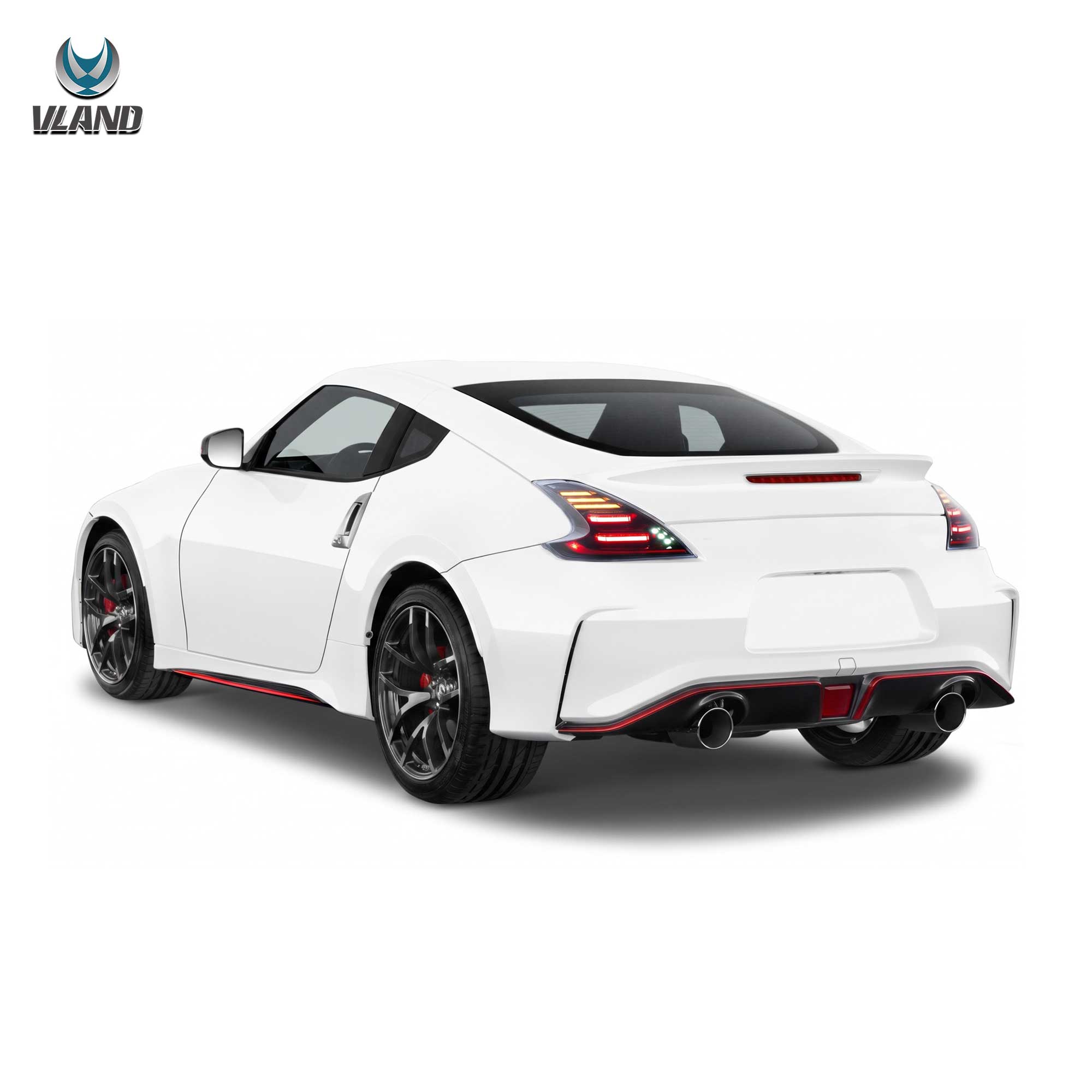 VLAND UK Smoked LED Tail Lights For NISSAN 370Z 2009-2020 w/Sequential & Animation