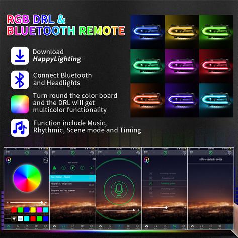 VLAND UK LED Headlights Dodge Charger 2011-2014 RGB Style
