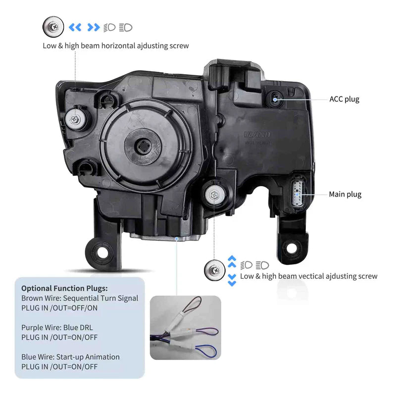 VLAND UK LED Headlights For 2014-2022 Jeep Grand Cherokee