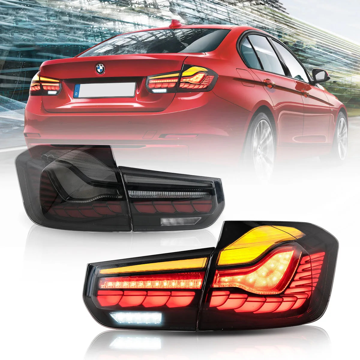 Vland UK 12-19 BMW 3 Series (F30 F80) Tail Lights With LED GTS Style with E-Mark
