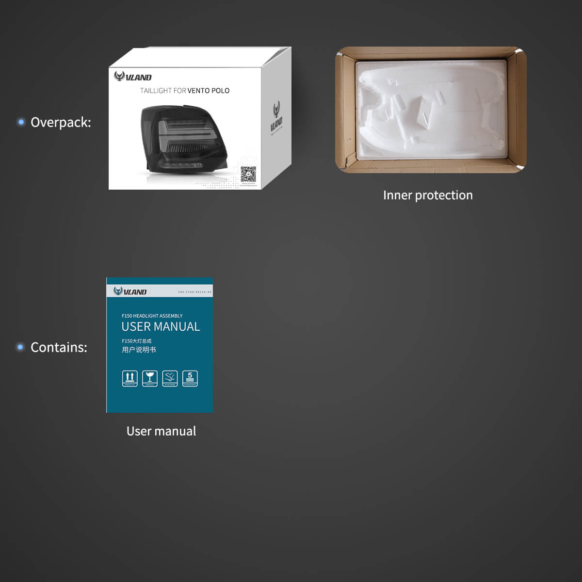 VLAND UK 09-17 Volkswagen Polo 5th Gen (LWB/SWB) Vland LED Tail Lights With Sequential Turn Signal with E-Mark