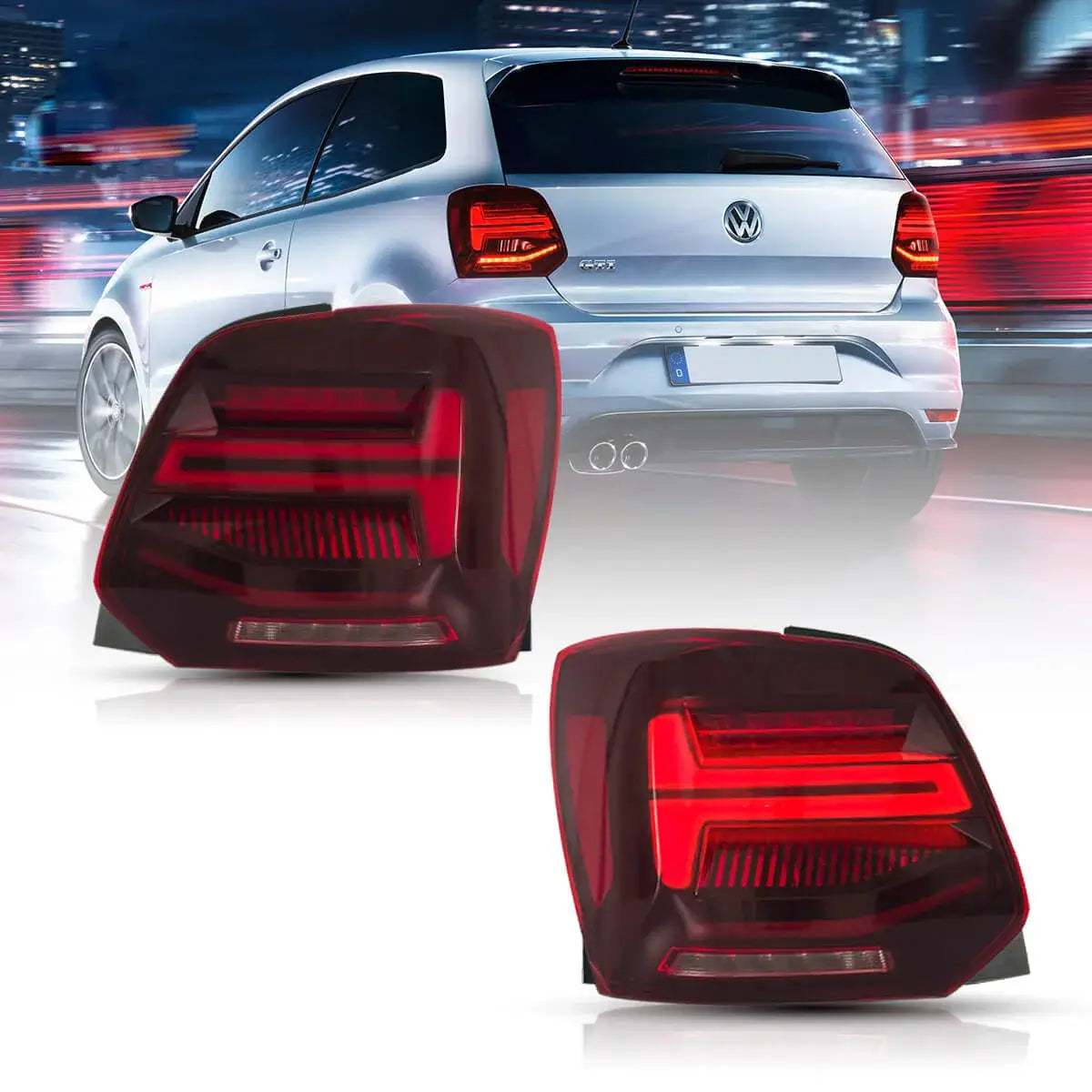 VLAND UK 09-17 Volkswagen Polo 5th Gen (LWB/SWB) Vland LED Tail Lights With Sequential Turn Signal with E-Mark