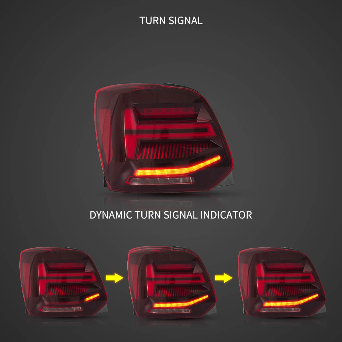VLAND UK 09-17 Volkswagen Polo 5th Gen (LWB/SWB) Vland LED Tail Lights With Sequential Turn Signal with E-Mark