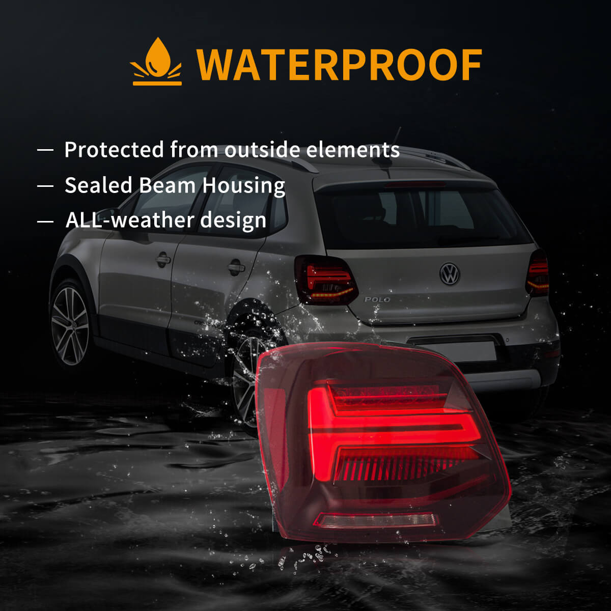 VLAND UK 09-17 Volkswagen Polo 5th Gen (LWB/SWB) Vland LED Tail Lights With Sequential Turn Signal with E-Mark