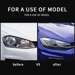 VLAND Headlights For 2018-2021 Golf MK7.5 Halogen Models with E-Mark