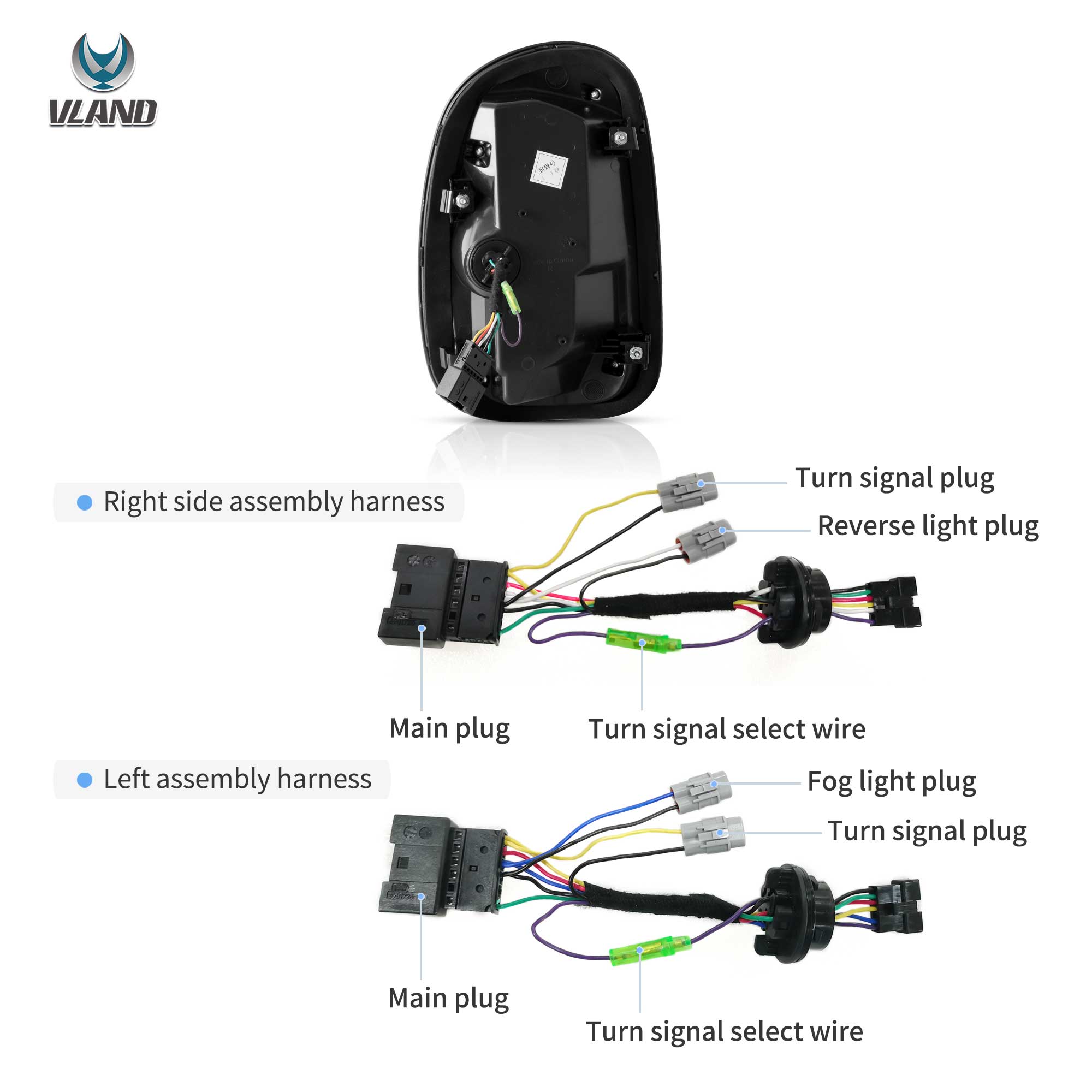 Vland UK  10-16 Mini Cooper Countryman R60 LED Tail Lights with E-Mark