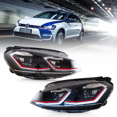 VLAND Headlights For 2018-2021 Golf MK7.5 Halogen Models with E-Mark