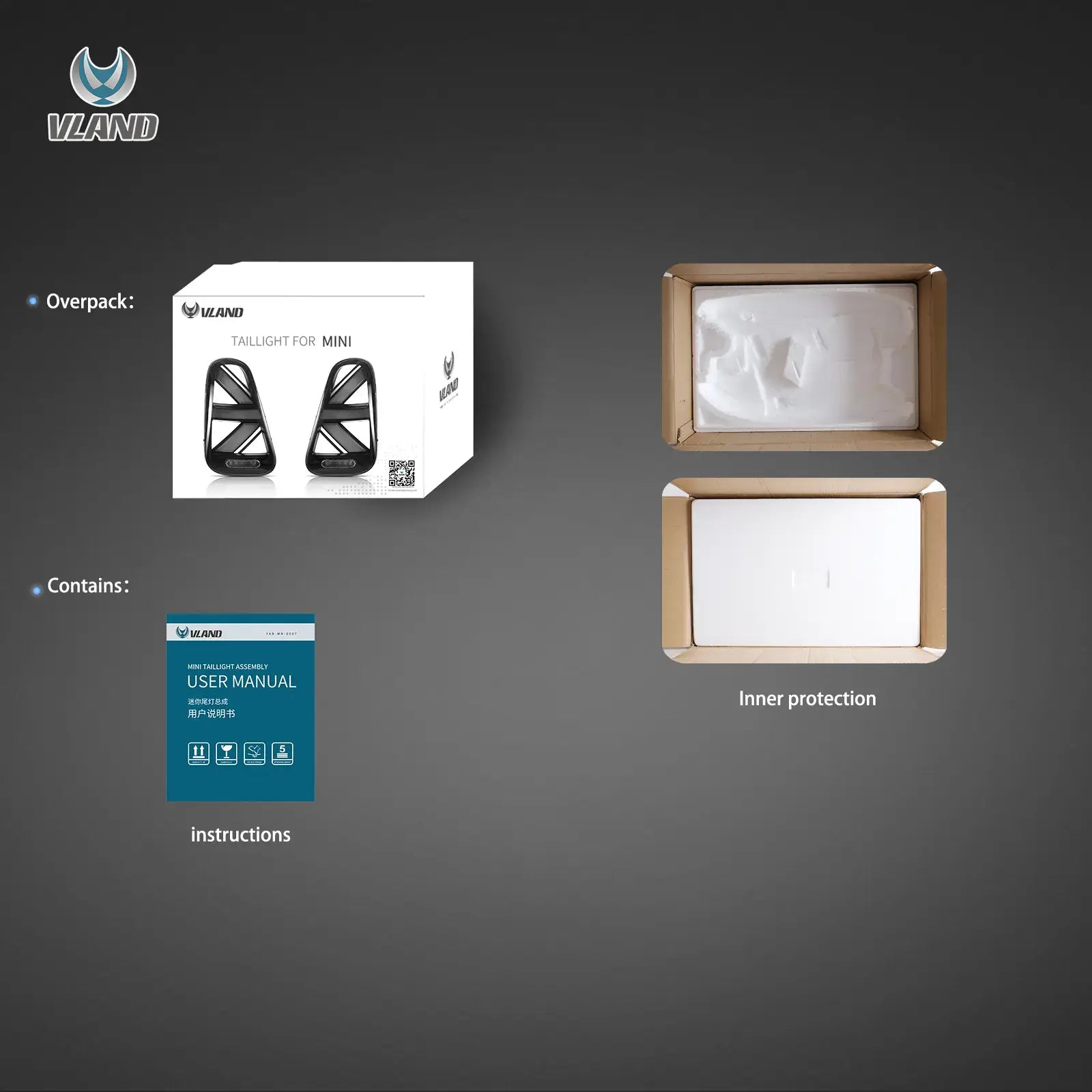 VLAND UK 01-06 Mini R Series 1th Gen(R50 R52 R53)  LED Tail Lights