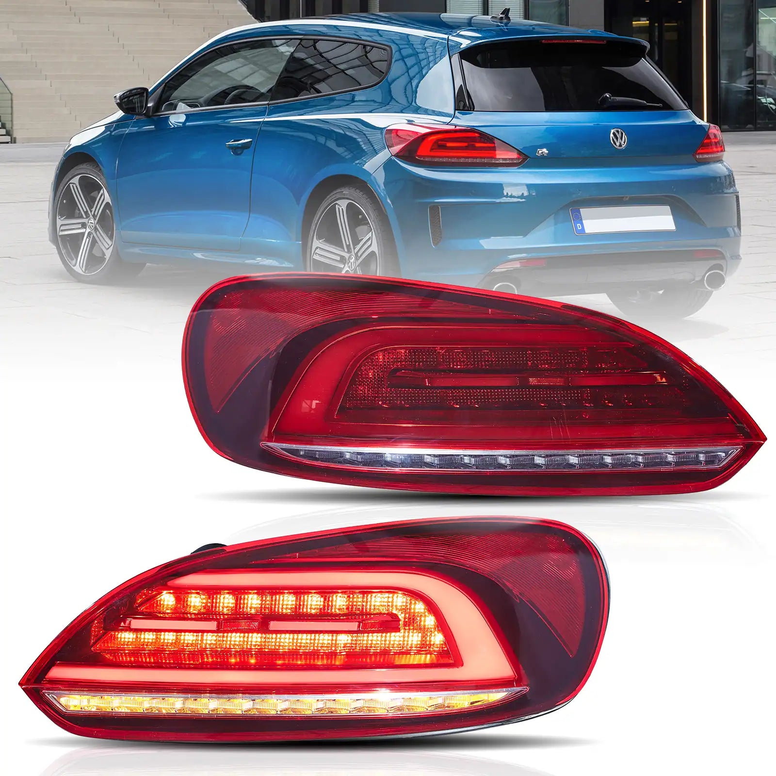 Vland UK 09-14 Volkswagen Scirocco Vland LED Tail Lights W/Amber Sequential Turn Signals