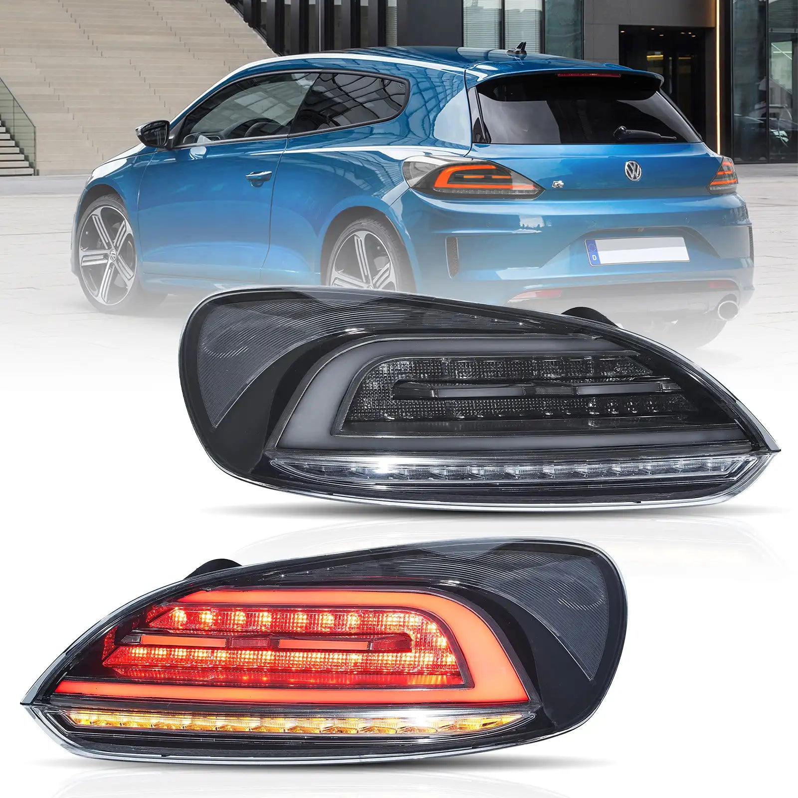 Vland UK 09-14 Volkswagen Scirocco Vland LED Tail Lights W/Amber Sequential Turn Signals