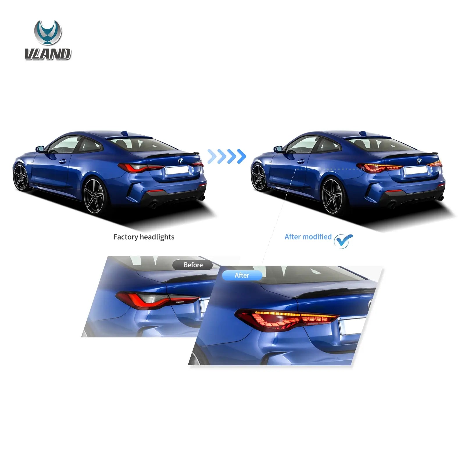 VLAND UK 20-UPVland UK BMW 4 Series 2th Gen G22/G23/G26 Vland OLED Tail Lights With Dynamic Welcome Lighting with E-Mark