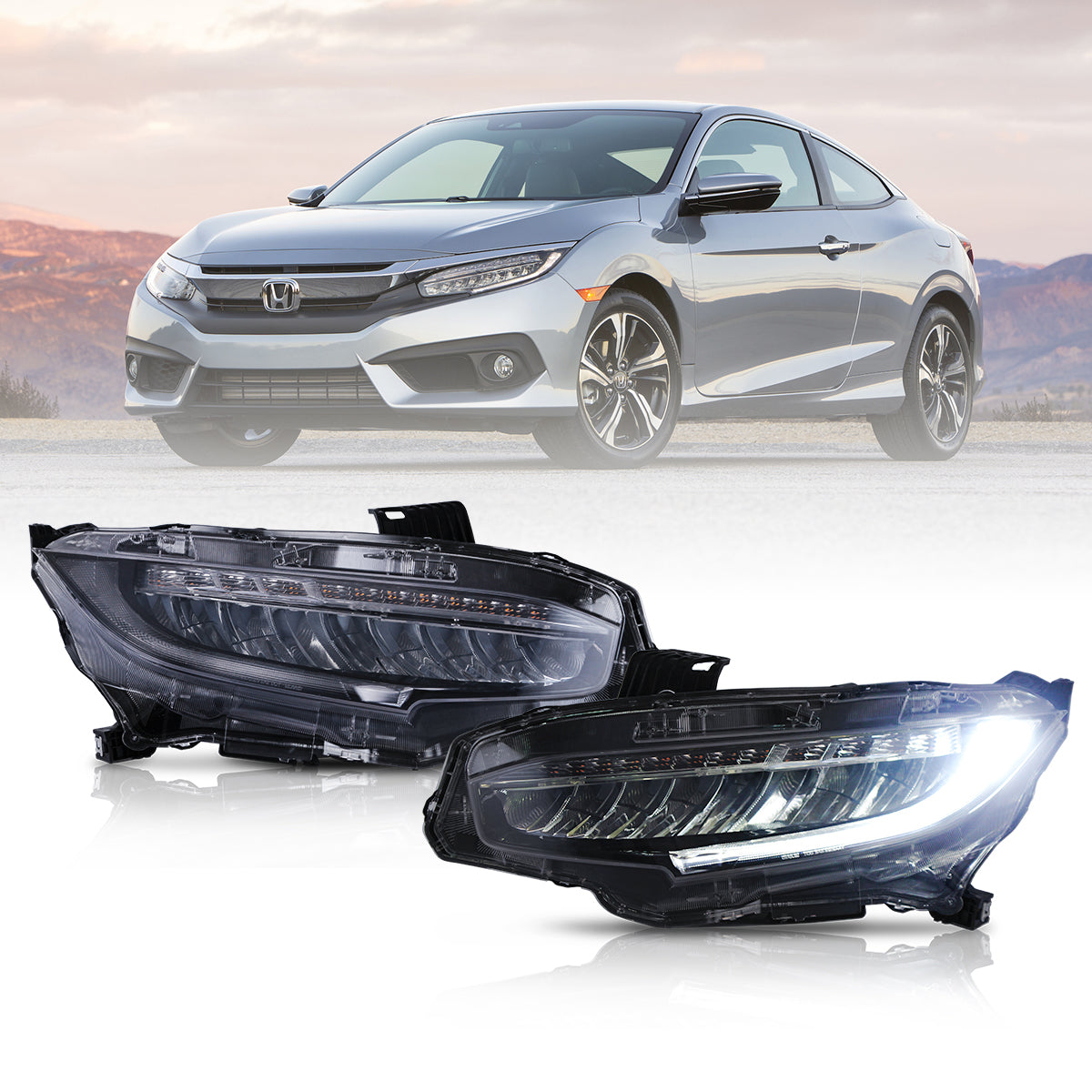 VLAND UK LED Headlights For 2016-2021 Honda Civic