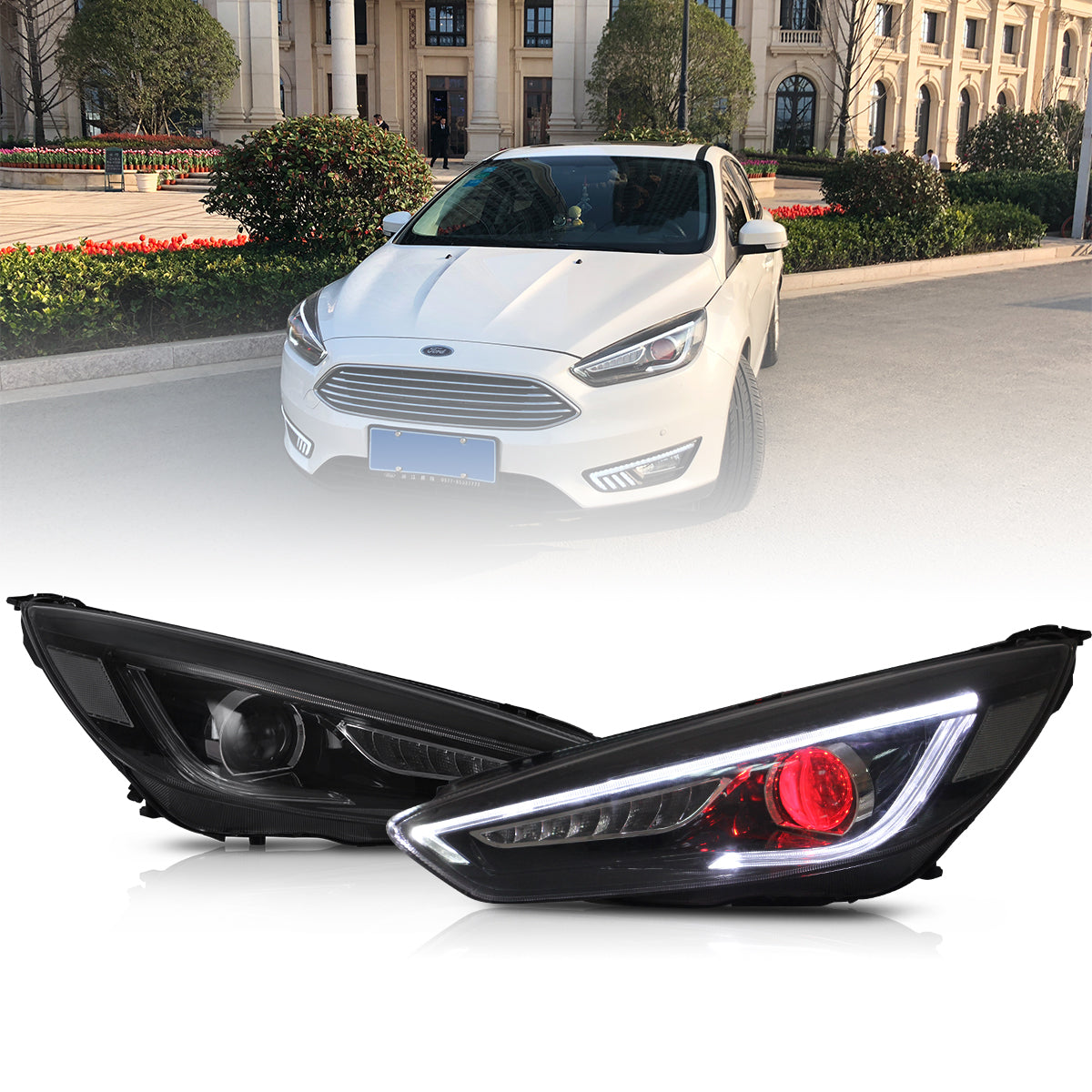 VLAND UK LED Headlights 2015-2019 Ford Focus Mk III Facelift (mk 3.5)