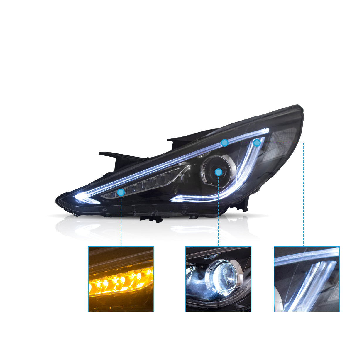 VLAND UK LED Headlights 2011-2014 Hyundai Sonata
