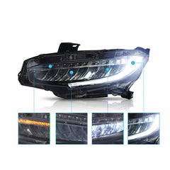 VLAND UK LED Headlights For 2016-2021 Honda Civic