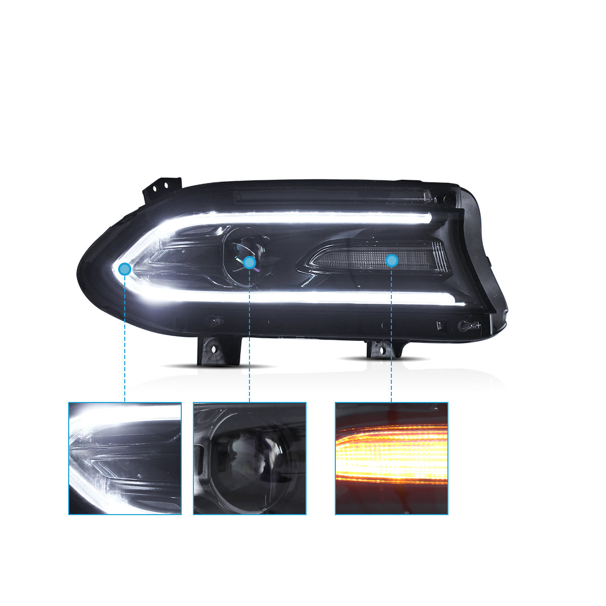 VLAND UK LED Headlights 2015-2023 Dodge Charger
