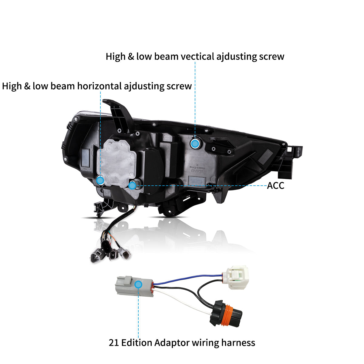 VLAND UK LED Projector Headlights for 2014-2024 Toyota 4Runner
