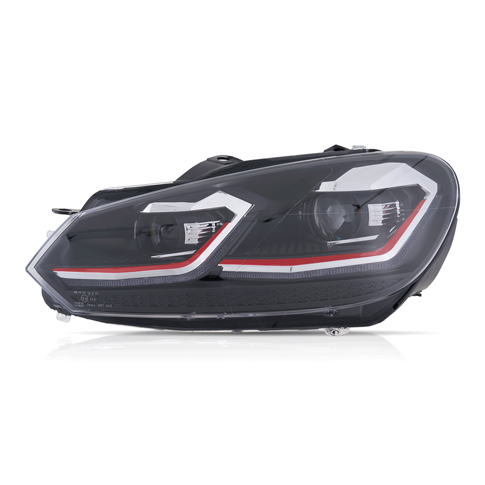 VLAND UK For Volkswagen Golf MK6(MK7.5R Style) 2009-2012 Dynamic LED Headlights W/Animation