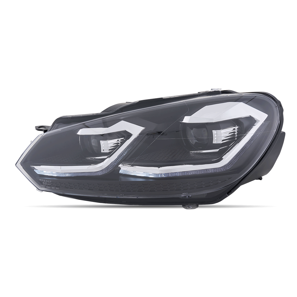 VLAND UK For Volkswagen Golf MK6(MK7.5R Style) 2009-2012 Dynamic LED Headlights W/Animation