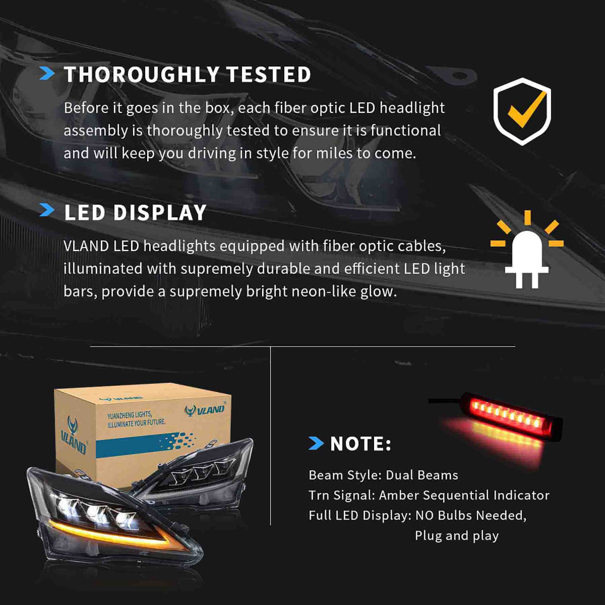 VLAND UK LED Headlights 2006-2013 Lexus IS250 350 ISF