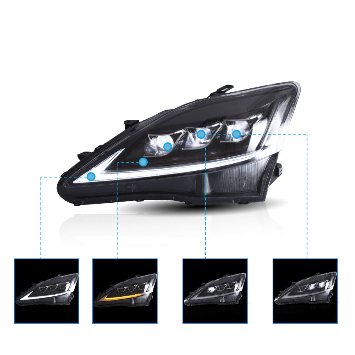 VLAND UK LED Headlights 2006-2013 Lexus IS250 350 ISF