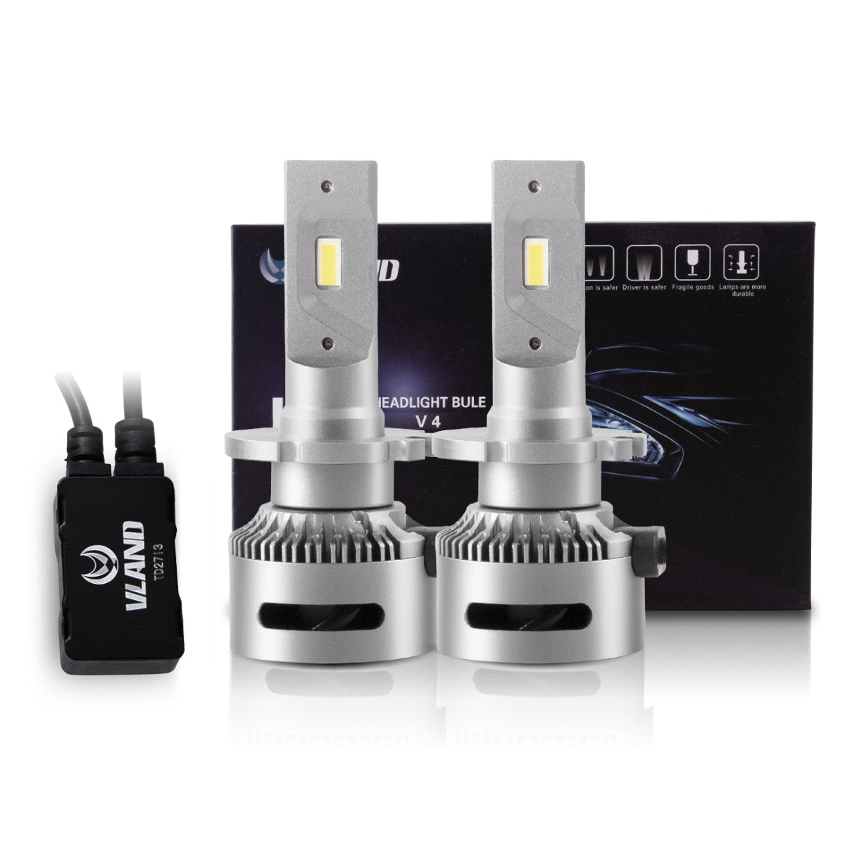 VLAND UK 2PCs D2S/H7/9005 LED Headlight Bulbs 35W 6000K Super Bright
