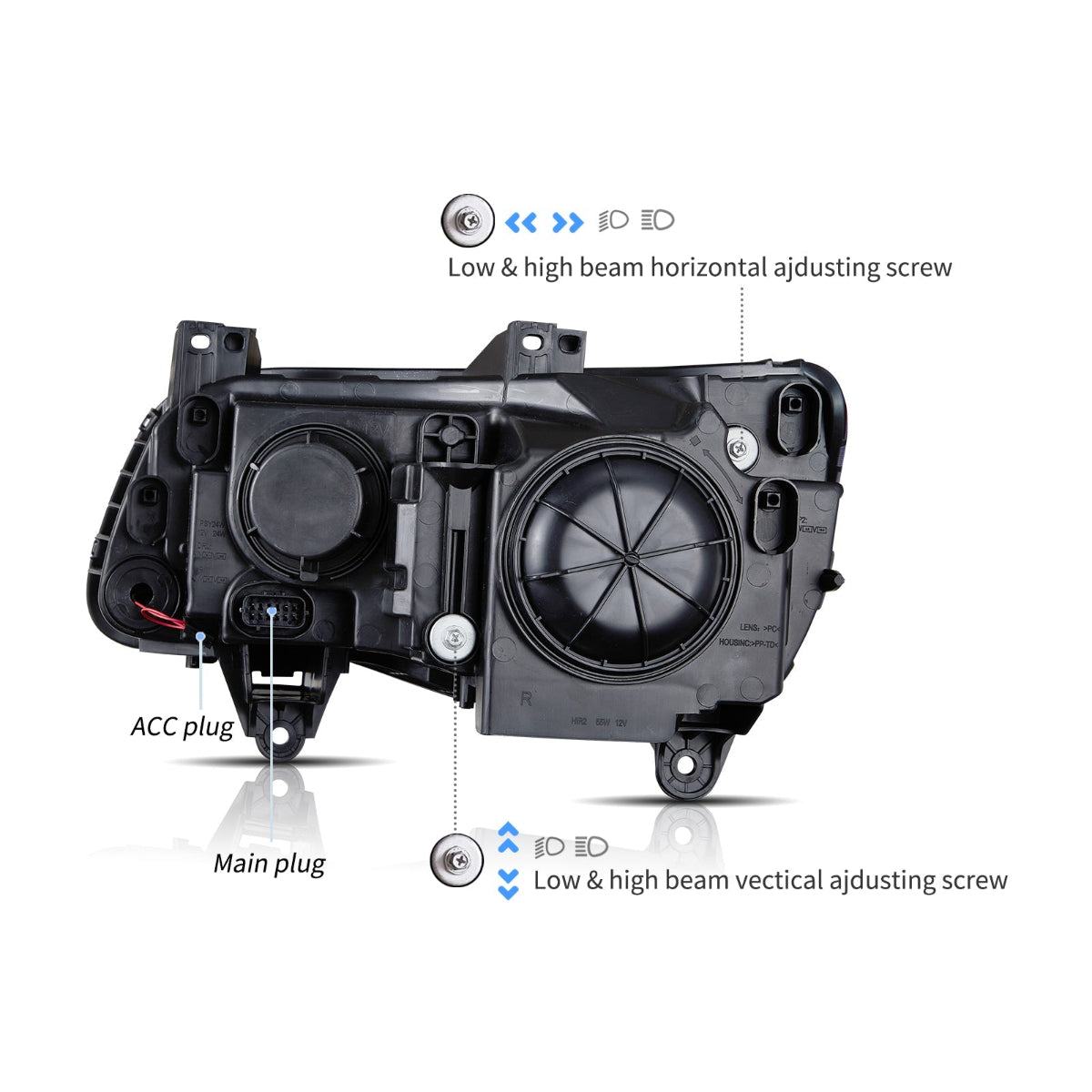 VLAND UK LED Projector Headlights For 2011–2023 Chrysler 300