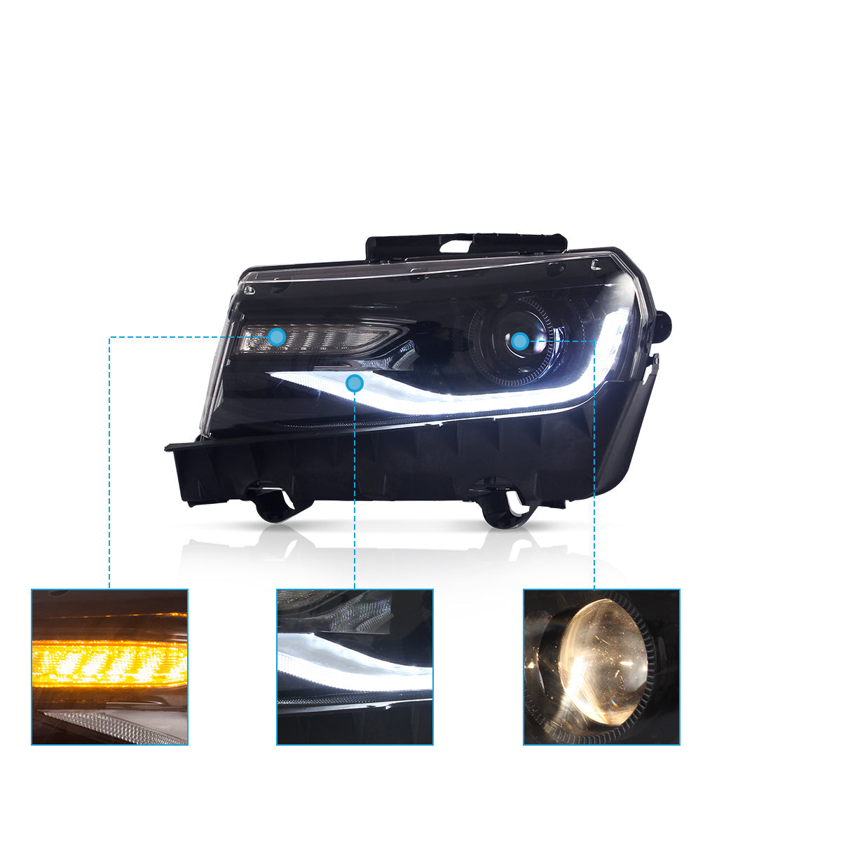 VLAND UK LED Headlights For 2014 2015 Chevrolet Camaro
