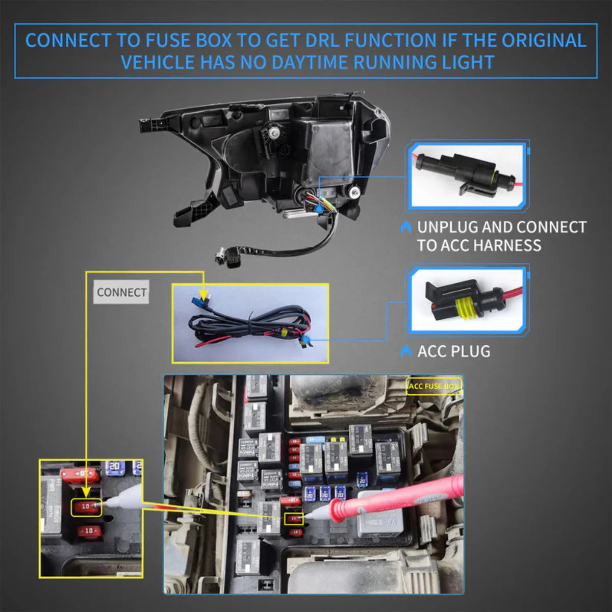 VLAND UK LED Matrix Headlights for 2016-2022 Ford Ranger PX with E-Mark