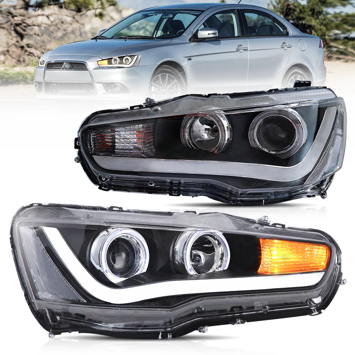 VLAND UK· LED Headlights For 2008-2017 Mitsubishi Lancer / EVO X