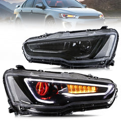 VLAND UK LED Headlights Audi Style For 2008-2017 Mitsubishi Lancer & EVO X