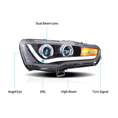 VLAND UK· LED Headlights For 2008-2017 Mitsubishi Lancer / EVO X