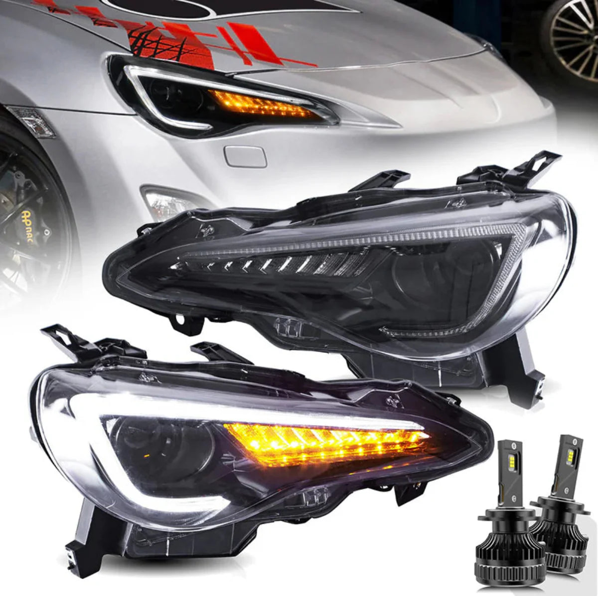 VLAND UK LED Headlights 2012-2020 Toyota 86 & Subuaru BRZ & Scion FR-S with E-Mark