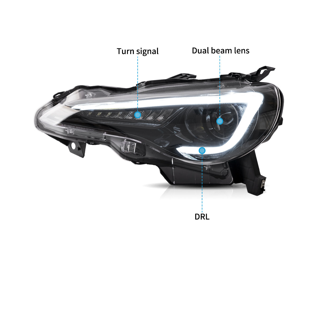 VLAND UK LED Headlights 2012-2020 Toyota 86 & Subuaru BRZ & Scion FR-S with E-Mark