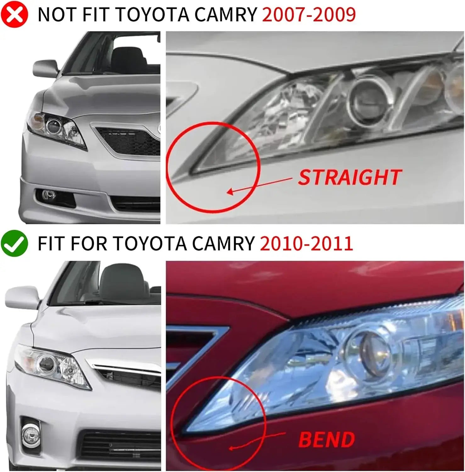 VLAND UK LED Headlights For 2010 2011  Toyota Camry