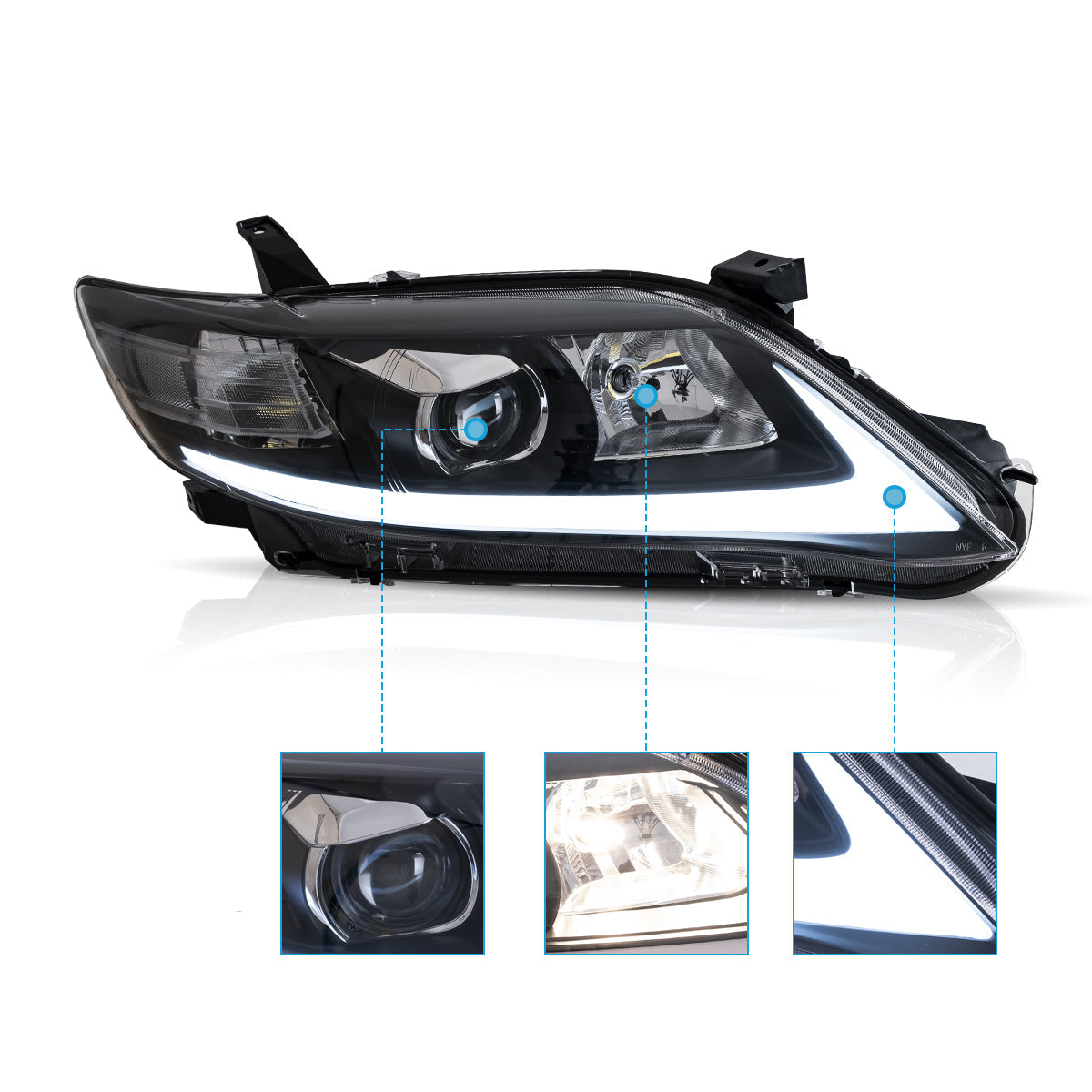 VLAND UK LED Headlights For 2010 2011  Toyota Camry