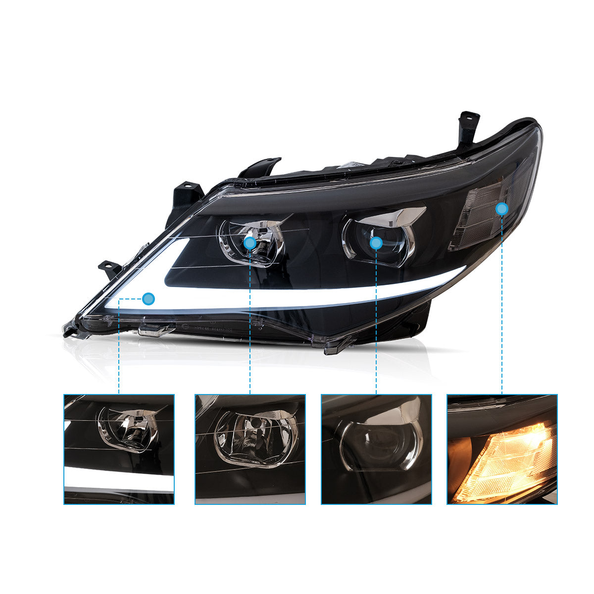 VLAND UK LED Headlights 2012-2014 Toyota Camry Sedan