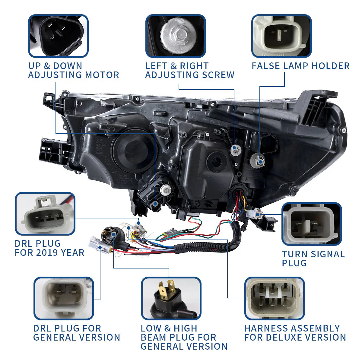 VLAND UK LED Headlights For 2015-2020 Toyota Hilux