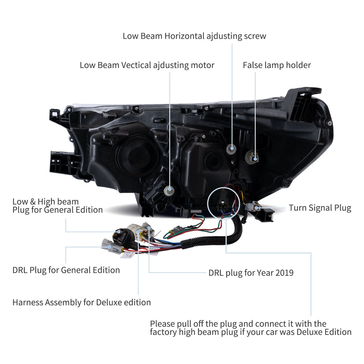 VLAND UK LED Headlights For 2015-2020 Toyota Hilux