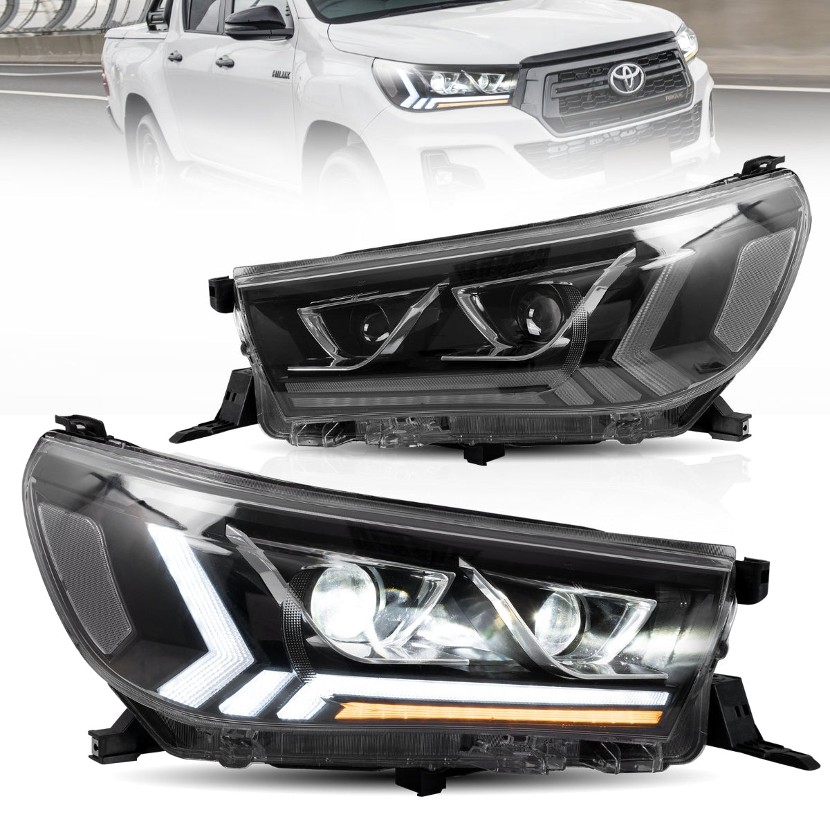 VLAND UK LED Headlights For 2015-2020 Toyota Hilux