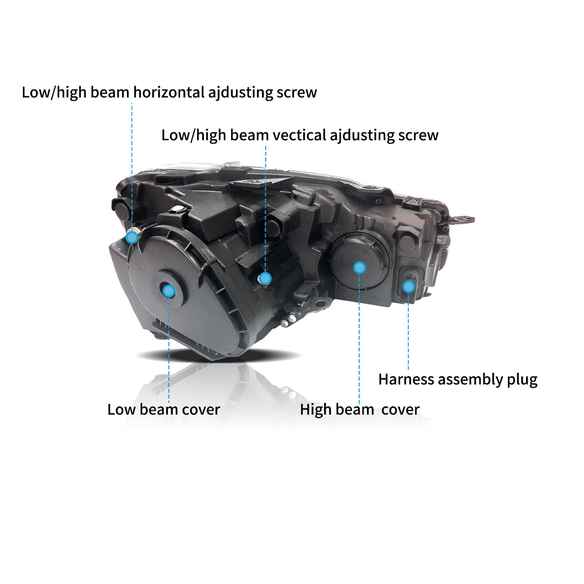 VLAND UK LED Headlights 2009-2014 Volkswagen Golf 6 MK6 with E-Mark