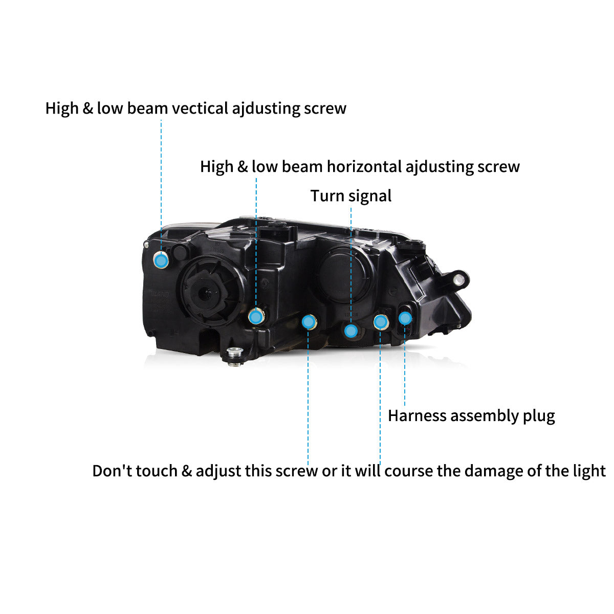 VLAND UK Headlights 2012-2018 Volkswagen Jetta/Sagitar MK6 with E-Mark