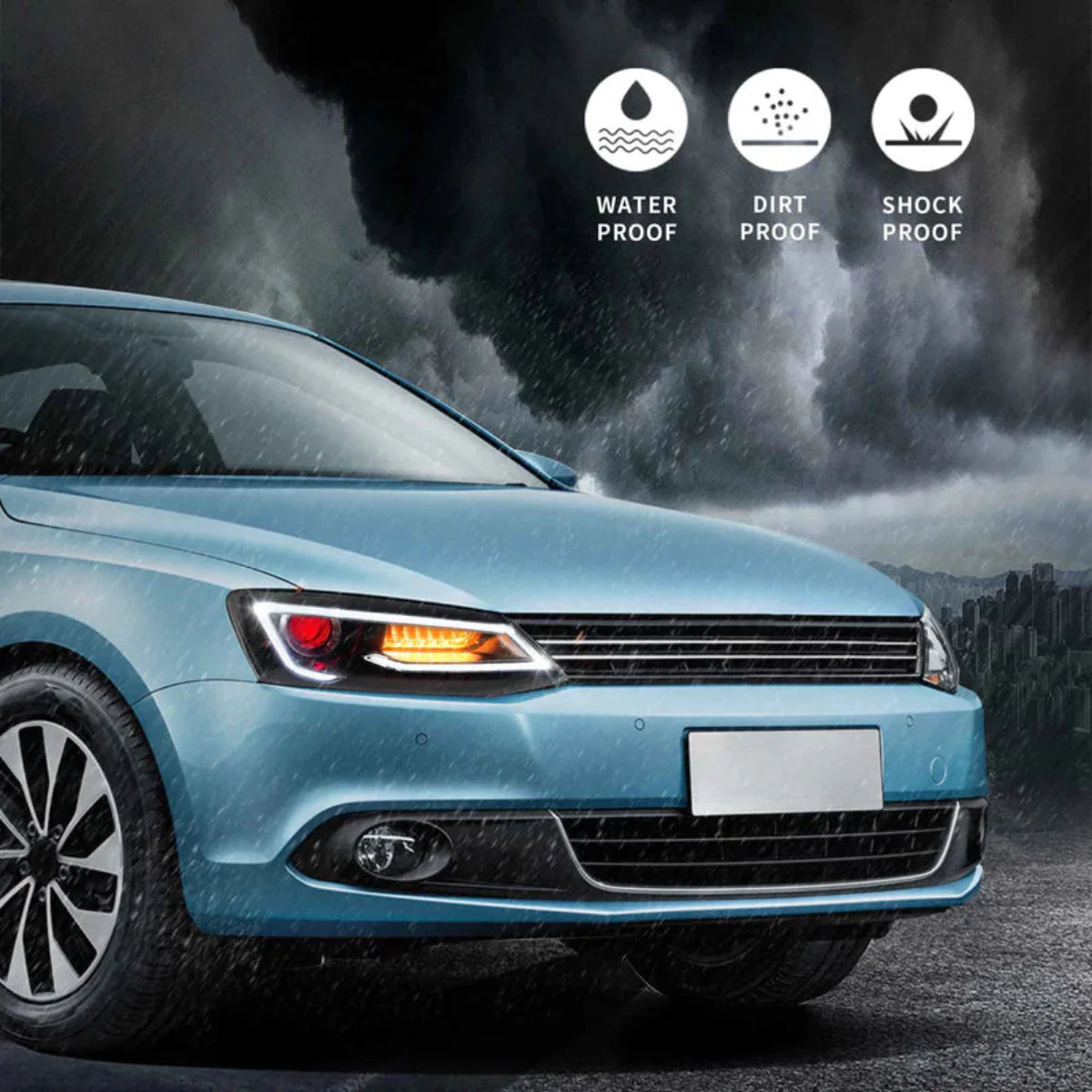 VLAND UK Headlights 2012-2018 Volkswagen Jetta/Sagitar MK6 with E-Mark