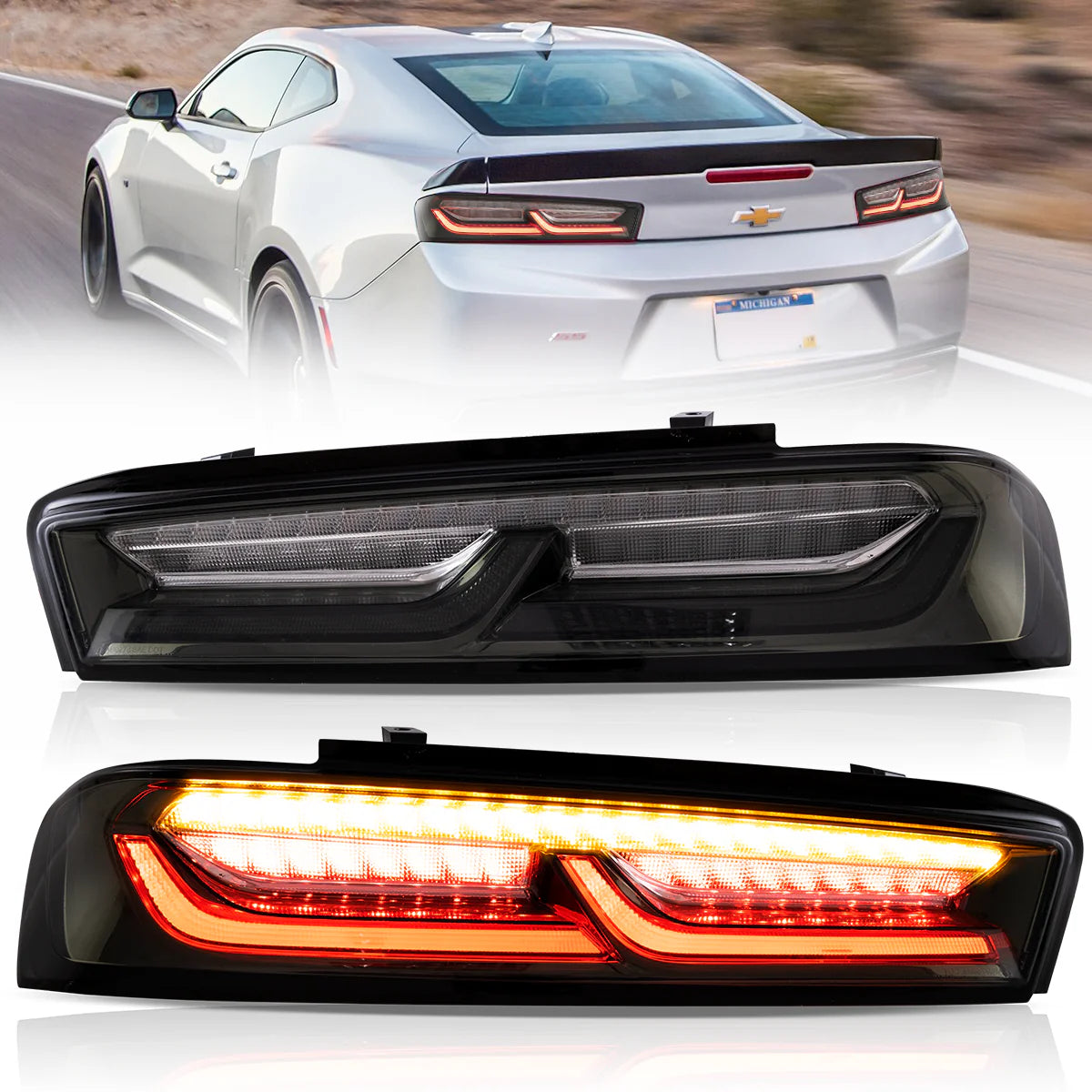 VLAND UK LED Tail Lights For 2016-2018 Chevrolet Camaro Chevy